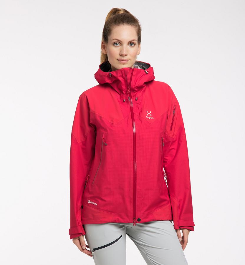 Haglöfs Roc Spire GTX Ski Jacket Red For Womens XPEMG9324 Australia